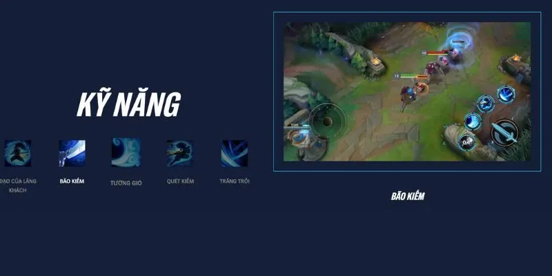 Kĩ năng bão kiếm của tướng Yasuo