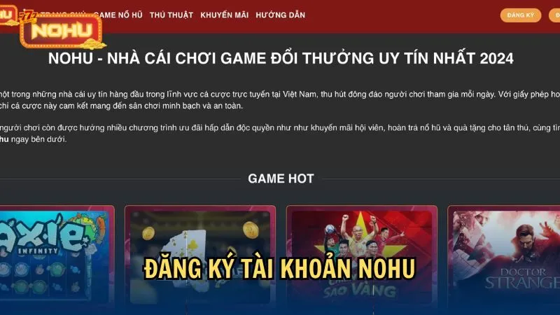 Đăng ký tài khoản Nohu